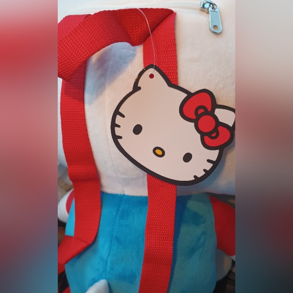 Hello Kitty 😻💖  Big Red Bow 15" Plush Backpack Bag NWT - Picture 4 of 10